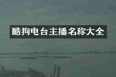 酷狗电台主播名称大全
