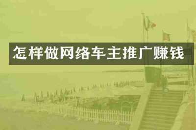 怎样做网络车主推广赚钱