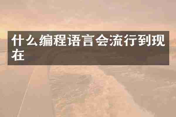 什么编程语言会流行到现在