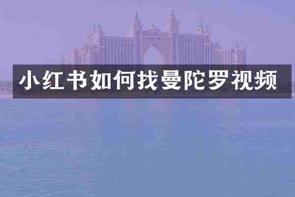 小红书如何找曼陀罗视频