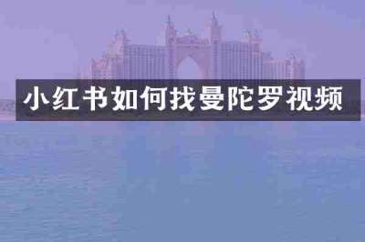 小红书如何找曼陀罗视频