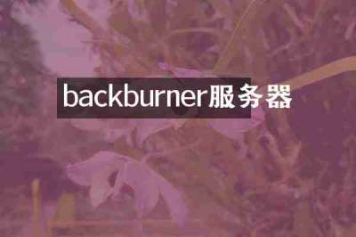 backburner服务器