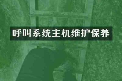 呼叫系统主机维护保养