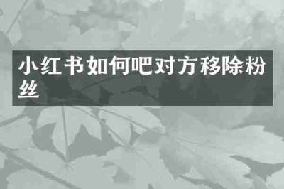 小红书如何吧对方移除粉丝