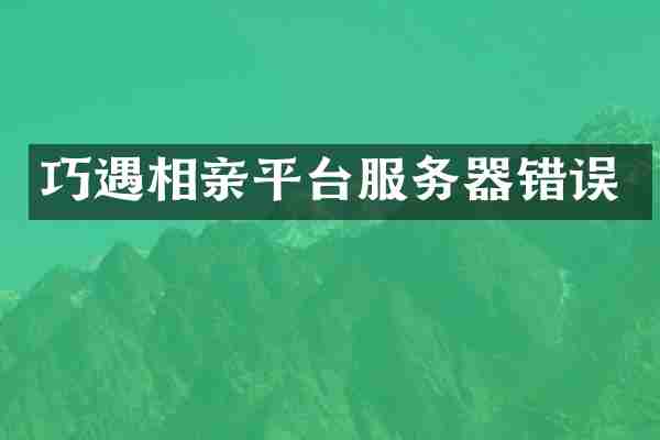 巧遇相亲平台服务器错误