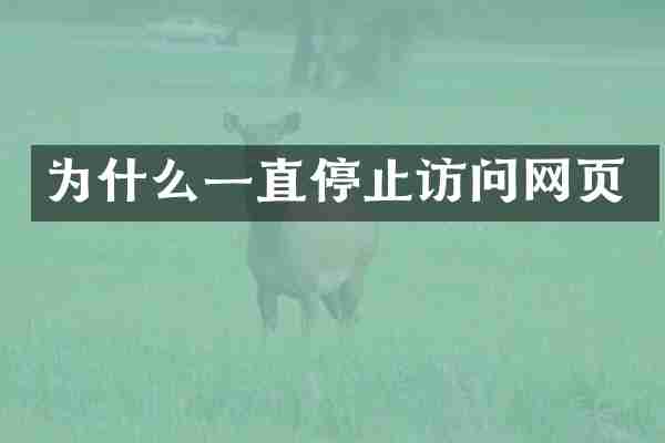 为什么一直停止访问网页