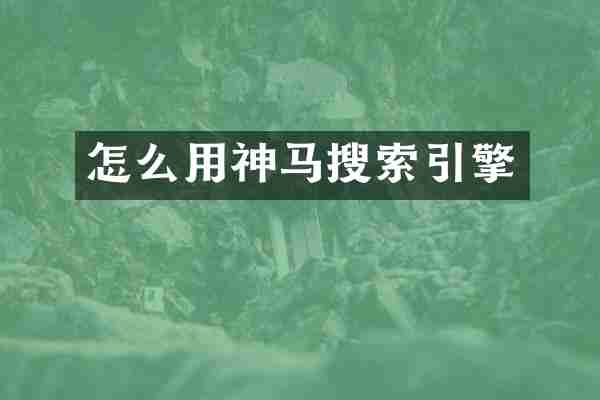 怎么用神马搜索引擎