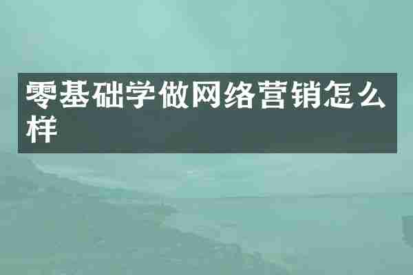 零基础学做网络营销怎么样