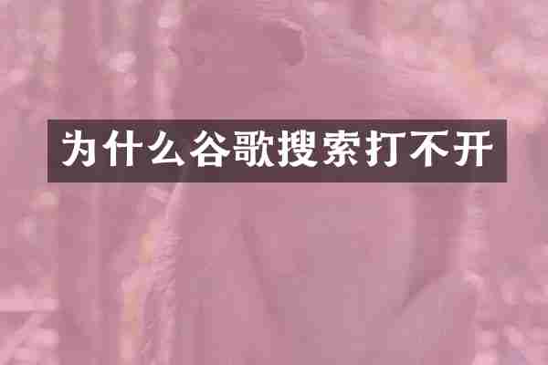 为什么谷歌搜索打不开
