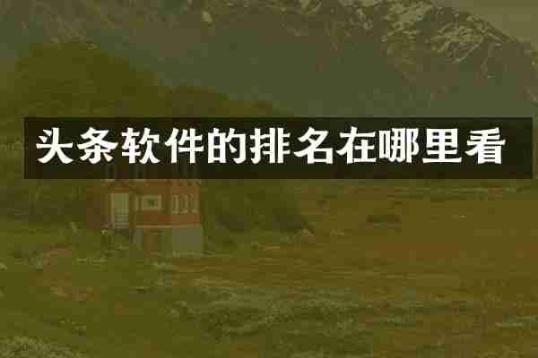 头条软件的排名在哪里看