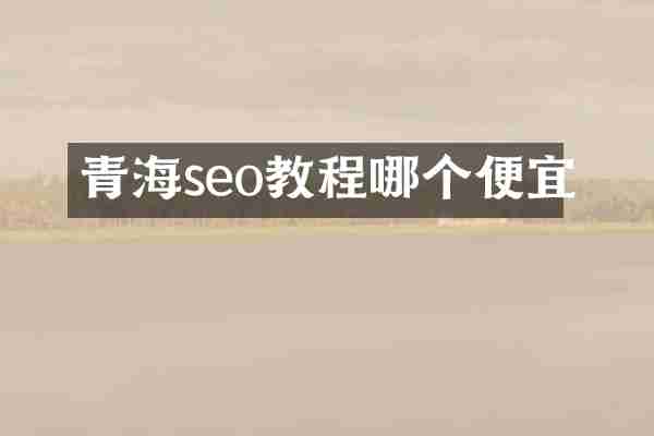 青海seo教程哪个便宜