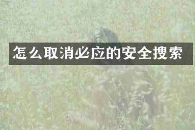 怎么取消必应的安全搜索