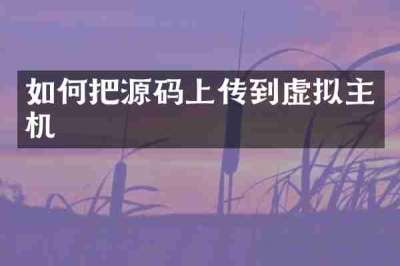 如何把源码上传到虚拟主机