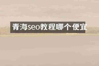 青海seo教程哪个便宜