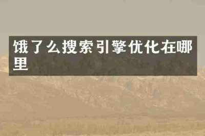 饿了么搜索引擎优化在哪里