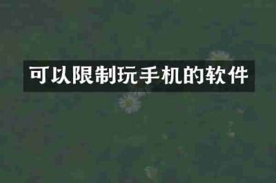 可以限制玩手机的软件