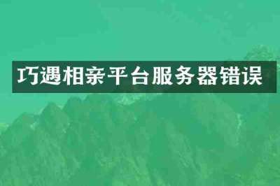 巧遇相亲平台服务器错误