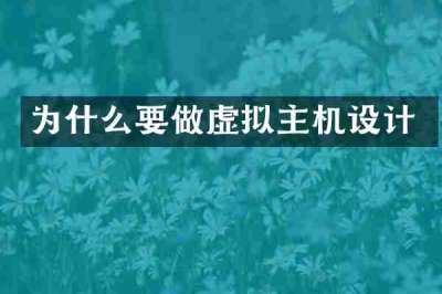 为什么要做虚拟主机设计