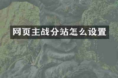 网页主战分站怎么设置