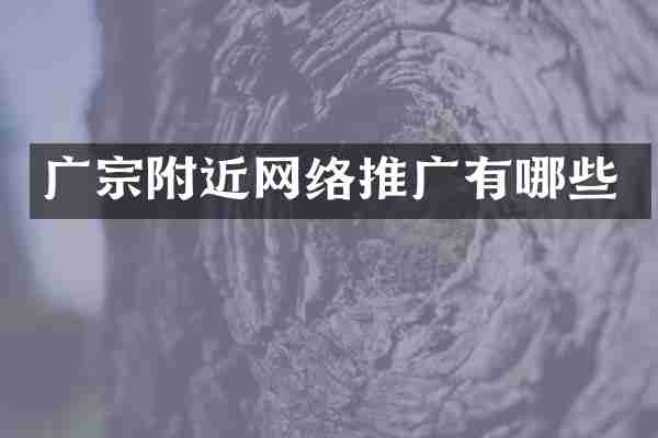广宗附近网络推广有哪些