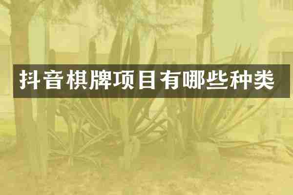 抖音棋牌项目有哪些种类