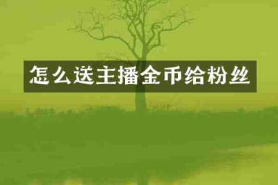 怎么送主播金币给粉丝