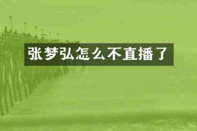 张梦弘怎么不直播了