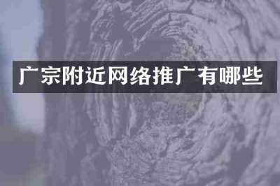 广宗附近网络推广有哪些