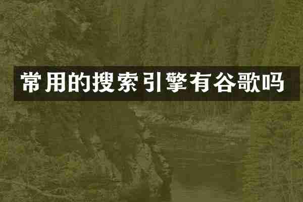 常用的搜索引擎有谷歌吗