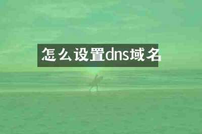 怎么设置dns域名