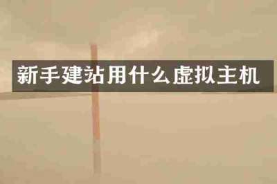 新手建站用什么虚拟主机