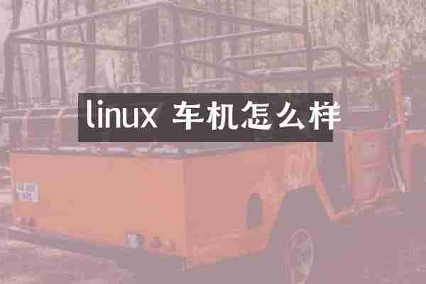 linux 车机怎么样