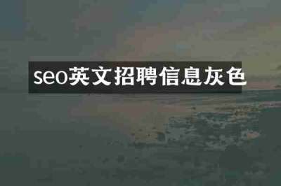 seo英文招聘信息灰色