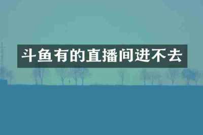 斗鱼有的直播间进不去