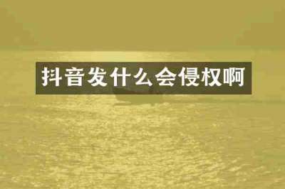 抖音发什么会侵权啊