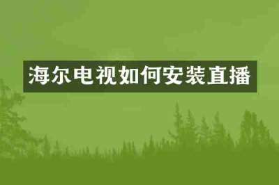 海尔电视如何安装直播