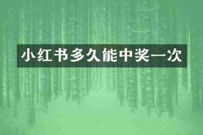 小红书多久能中奖一次