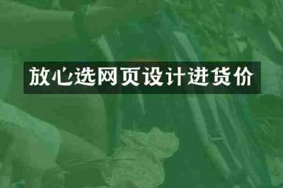 放心选网页设计进货价