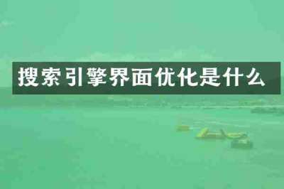 搜索引擎界面优化是什么