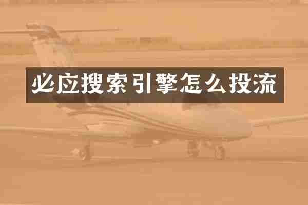 必应搜索引擎怎么投流