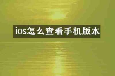 ios怎么查看手机版本