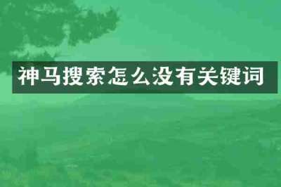 神马搜索怎么没有关键词
