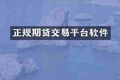 正规期货交易平台软件