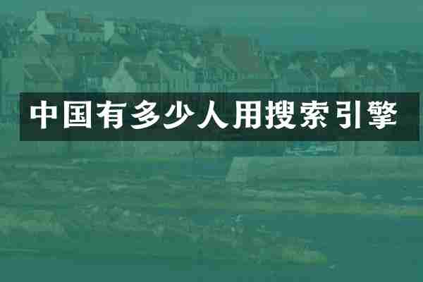 中国有多少人用搜索引擎