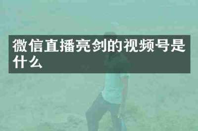 微信直播亮剑的视频号是什么