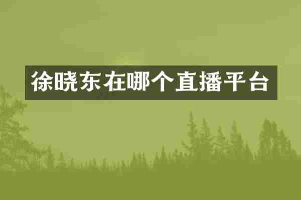 徐晓东在哪个直播平台