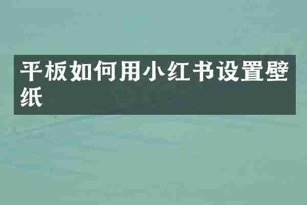 平板如何用小红书设置壁纸
