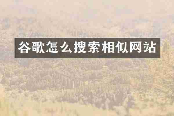 谷歌怎么搜索相似网站