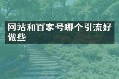 网站和百家号哪个引流好做些