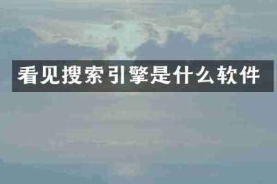 看见搜索引擎是什么软件